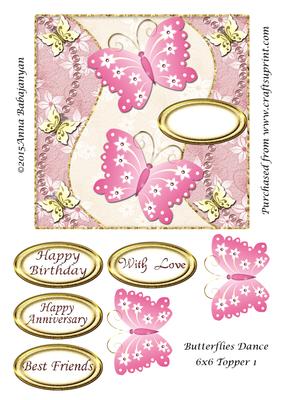 Butterflies Dance 6x6 Topper 1