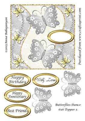 Butterflies Dance 6x6 Topper 5