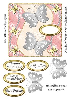 Butterflies Dance 6x6 Topper 6