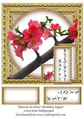 Blossom in China Birthday Topper