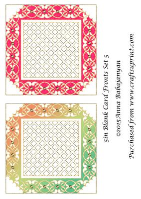 5in Blank Card Fronts Set 5
