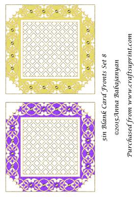 5in Blank Card Fronts Set 8