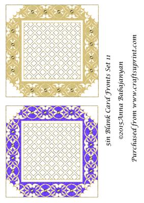 5in Blank Card Fronts Set 11