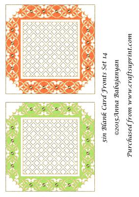 5in Blank Card Fronts Set 14