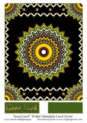 Good Luck Tribal Mandala Card Front