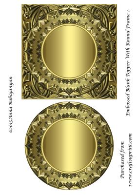 Embossed Blank Topper with Round Frame 1