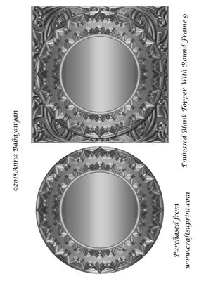 Embossed Blank Topper with Round Frame 9