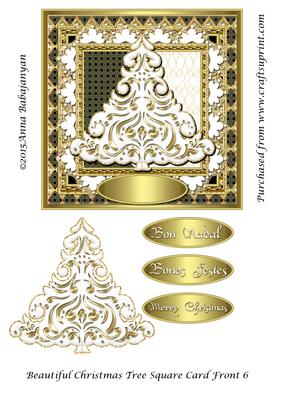 Beautiful Christmas Tree Square Card Front 6