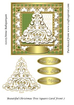 Beautiful Christmas Tree Square Card Front 7