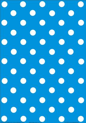 White Polka Dots on Cyan