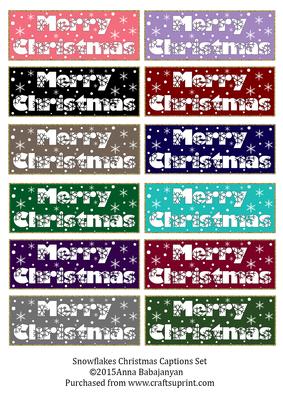 Snowflakes Christmas Captions Set