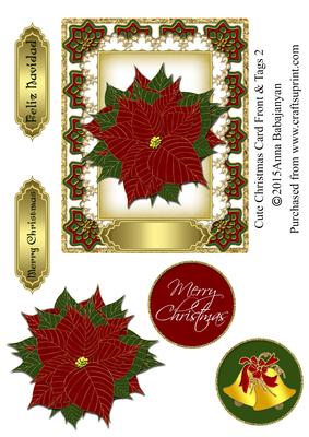 Cute Christmas Card Front & Tags 2
