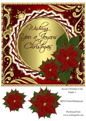 Joyous Christmas Card Topper 1