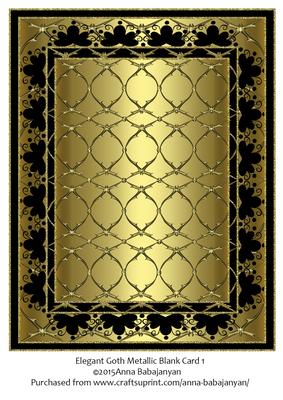 Elegant Goth Metallic Blank Card 1