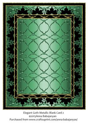 Elegant Goth Metallic Blank Card 2