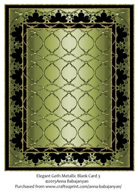 Elegant Goth Metallic Blank Card 3