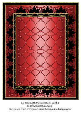 Elegant Goth Metallic Blank Card 4