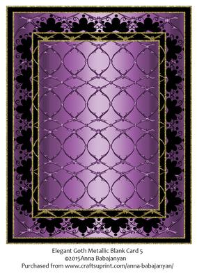 Elegant Goth Metallic Blank Card 5