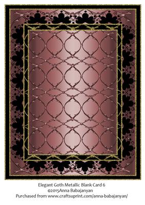 Elegant Goth Metallic Blank Card 6