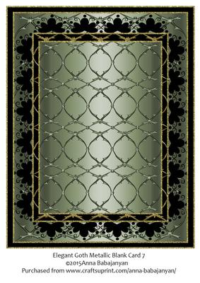 Elegant Goth Metallic Blank Card 7