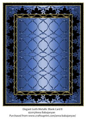 Elegant Goth Metallic Blank Card 8