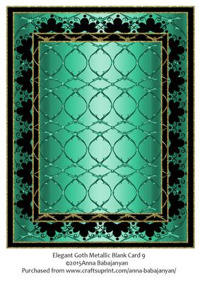 Elegant Goth Metallic Blank Card 9