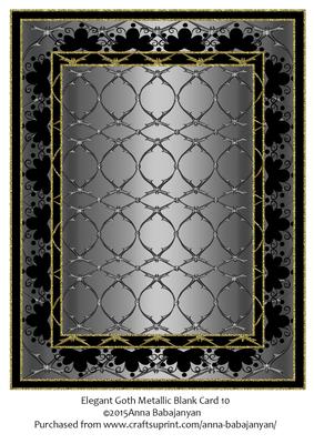 Elegant Goth Metallic Blank Card 10