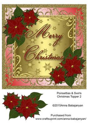 Poinsettia & Swirls Christmas Topper 2