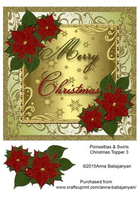 Poinsettia & Swirls Christmas Topper 3