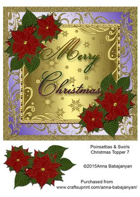 Poinsettia & Swirls Christmas Topper 7