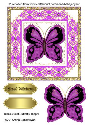 Black-violet Butterfly Topper