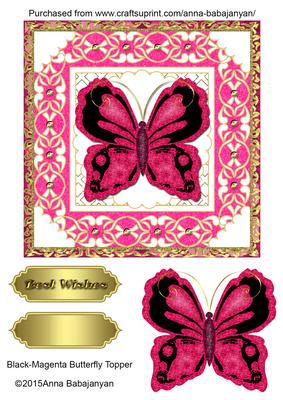 Black-magenta Butterfly Topper