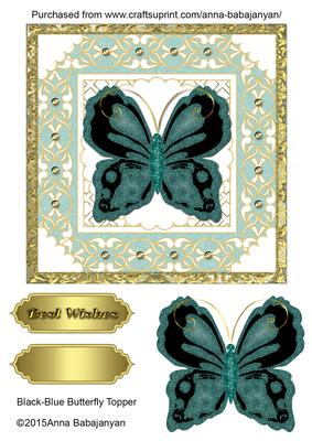 Black-blue Butterfly Topper