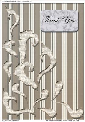 A4 "abstract Ornament & Stripes" Thank You Card