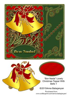 Bon Nadal Lovely Christmas Topper with Bells 1