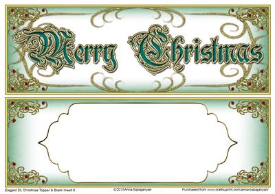 Elegant Dl Christmas Topper & Blank Insert 8