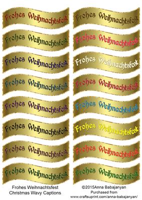Frohes Weihnachtsfest Christmas Wavy Captions