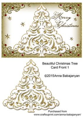 Beautiful Christmas Tree Card Front 1