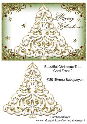 Beautiful Christmas Tree Card Front 2