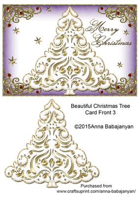 Beautiful Christmas Tree Card Front 3