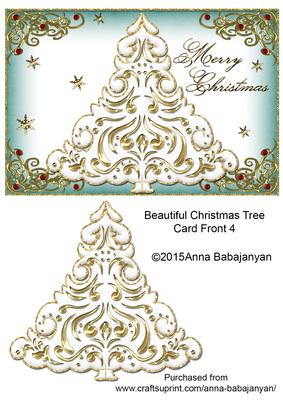 Beautiful Christmas Tree Card Front 4