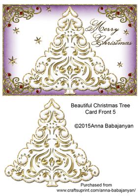 Beautiful Christmas Tree Card Front 5