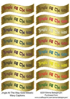 Jingle All the Way Gold Metallic Wavy Captions