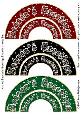 Arched Season's Greetings Embellishments Set 1