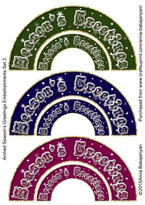 Arched Season's Greetings Embellishments Set 2