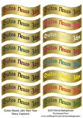 Gutes Neues Jahr New Year Gold Wavy Captions