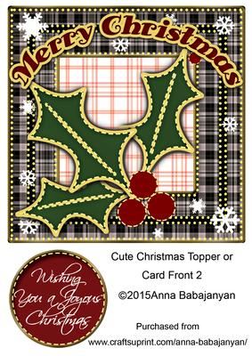 Cute Christmas Topper or Card Front 2