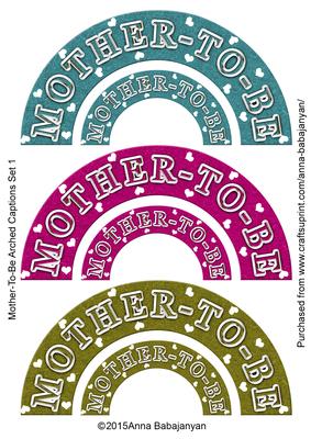 Mother-to-be Arched Captions Set 1