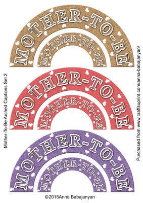 Mother-to-be Arched Captions Set 2