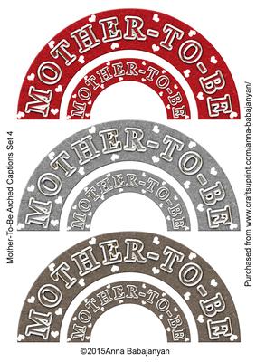 Mother-to-be Arched Captions Set 4